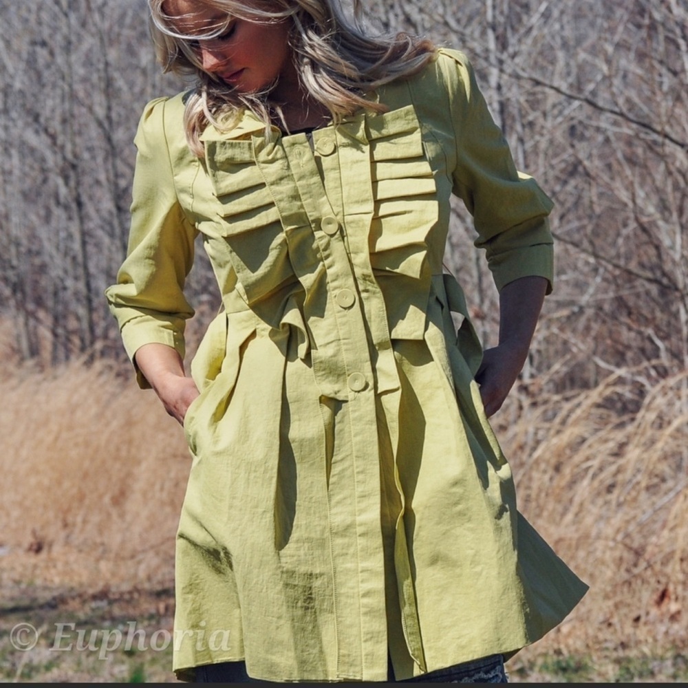 Chartreuse Spring Coat - Picture 3 of 4